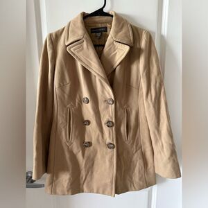 Banana Republic Wool Blend Peacoat Size S Tan Double Breasted - Send Offer!